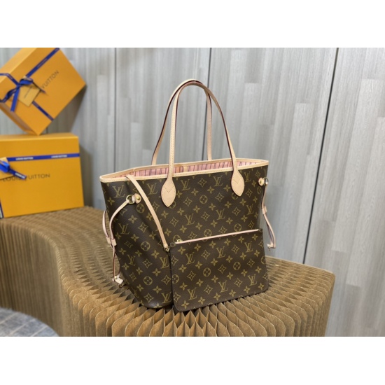 20231125 Internal Price P500 Top Original Order [Exclusive Background] M40995 Old Flower Pink [Taiwan Goods] All Steel Hardware ✅ Classic shopping bag 31cm LV Louis Vuitton's new Neverfull reinterprets the classic handbag and explores the exquisite detail