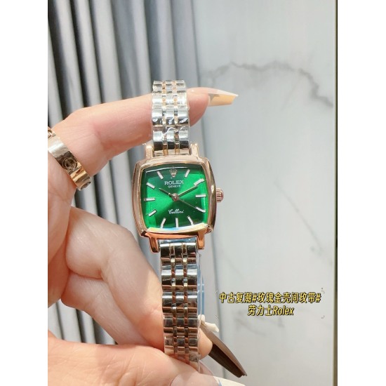 20240408 steel strip 185, Rolex # new low-key luxury women's antique watch, small square watch with Swiss quartz movement, luminous bar nail dial alloy material and platinum plating, overall texture and temperament have changed, exquisite feeling up! Pair