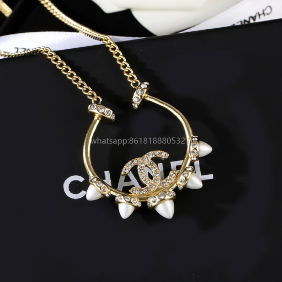2023.07.23 Chanel Vintage Metal Medieval Necklace Simple Style Super Atmosphere Small Fragrance Double C Neckchain Purchase Grade Brass Material