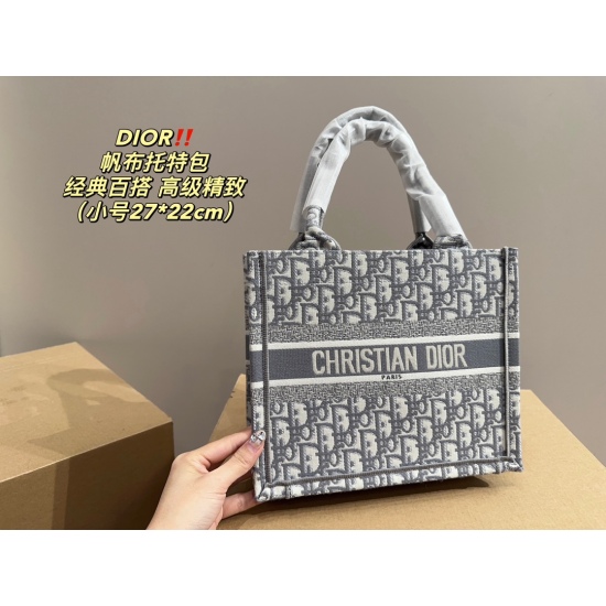 2023.10.07 Large P205 ⚠️ Size 42.35 Medium P200 ⚠️ Size 36.27 Small P195 ⚠️ Size 27.22 Dior Dior Canvas Tote Bag with advanced color blocking and iconic letters, large capacity design, concave shape, and fashionable essence must be included, and the capac
