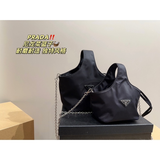 2023.11.06 Large P160 box ⚠️ Size 17.20 small P155 with box ⚠️ Size 15.15 Prada PRADA nylon vegetable basket with unique artistic atmosphere and high aesthetic value, essential for beauty