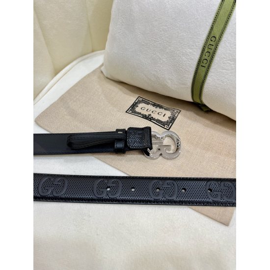 GUCCI Gucci full set packaging imported single layer cowhide with high-quality buckle, customized with original leather material, counter width 3.0cm