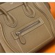 20240315 P1140 CELIN * Lugage Micro Smile Bag 167793_Khaki features imported calf leather grain surface/leather handle, 1 zipper buckle, and 1 zipper pocket on the front exterior. Handheld, zipper locked, inner zipper pocket and double-layer flat pocket w