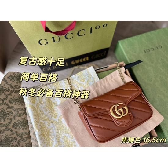 On October 3, 2023, the 175 box sold thousands of GG premium caramel colors, which are gentle and comfortable. The more you look, the more you love GG marmont mini 16.5cm 〰