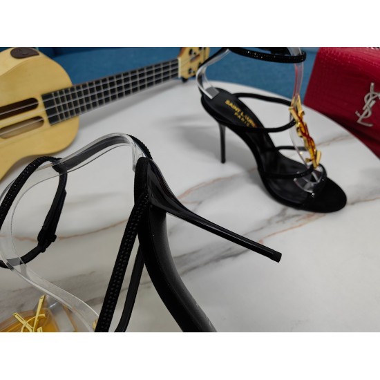 20240403 280 [Saint Laurent] Saint Laurent, Slim Heel Hot Diamond Sandals 2023 Early Autumn Counter synchronized with the latest models, YSL, French rhinestone decoration, classic and beautiful works, the hottest spring and summer collection, combining te
