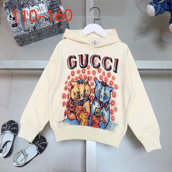 20240402 110-160 One Piece Shipping 128m Early Autumn New Cabinet Same environmentally friendly watermark flower cat pattern letter logo hoodie Men's and Women's Same Knitted Full Shoulder Hoodie
