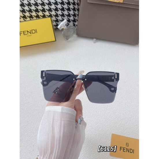 20240330 Brand: FenD (with or without logo light version) Model: 6115 # Description: Women's sunglasses: high-definition nylon lenses, fashionable face repair brand, fashionable style, recommended for live streaming