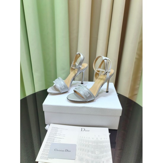 20240413 Factory 280 Popular Edition ✨ DIOR 2023 Early Spring New Top Edition~Original mold opening, 1:1 reproduction, using original Italian last, purchasing level, original order quality. This Dway high-heeled sandal reinterprets Dior's iconic item, sho