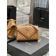 20231128 Batch: 630 # Envelope # Caramel Gold Button Small Grain Embossed Quilted Pattern Genuine Leather Envelope Bag Classic is Eternal, Beautifying the Sky with V-Pattern and Diamond Grid Caviar Pattern, Extremely Durable, Italian Cowhide Paired with B