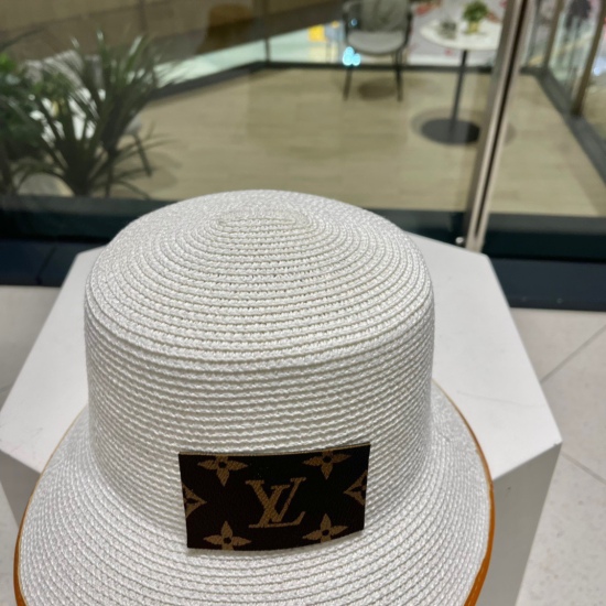 220240401 P70 LV Louis Vuitton straw hat socialite style, head circumference 57cm