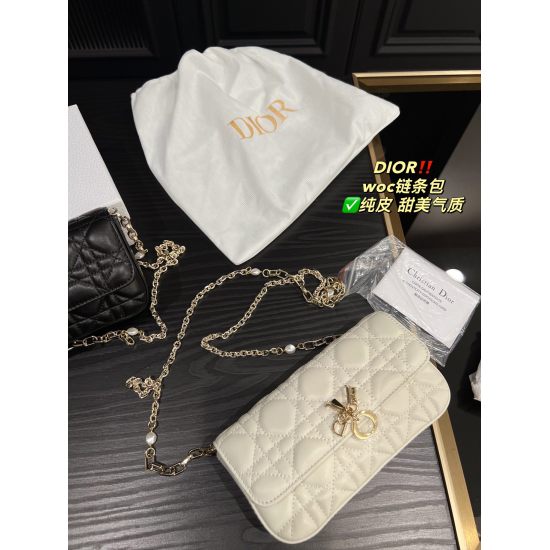 2023.10.07 P285 box matching ⚠️ Size 19.9 Dior Woc Chain Pack ✅ Pure leather and salt can be sweet, extremely beautiful, fashionable, versatile, cute and charming girl is you