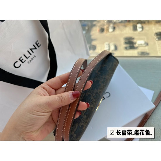 March 30, 2023 215 box (upgraded version J) size: 20 * 11cm celine super beautiful crossbody bag Triumphal Arch ⚠️⚠️ Long shoulder straps! Crossbody version! Retro sexy versatile bag not to be missed!! ⚠️ Cowhide leather