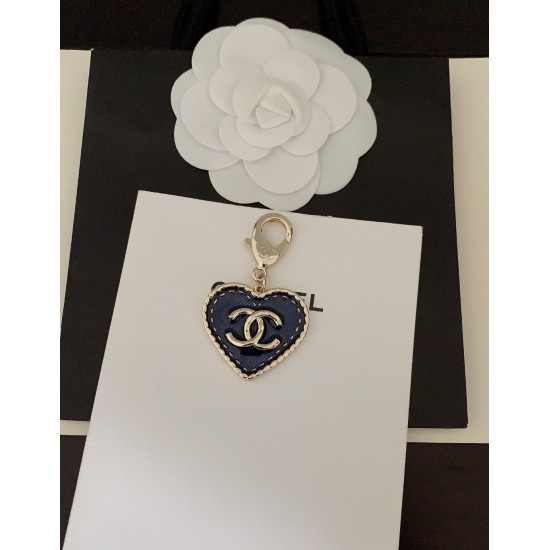 20240413 P65, [ch * nel Latest C Blue Black Love] ❤️ Keychain made of consistent ZP brass material