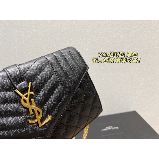 2023.10.18 p195 with folding box ⚠️ Size 23.15 Saint Laurent Envelope Bag Envelope Fried Chicken Exquisite Upper Body Super Premium Create a French Elegance Belonging to You