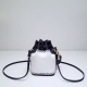 2024/03/07 p880 [FENDI Fendi] Hot selling Mon Tresor small bucket handbag with drawstring and Fendi metal logo decoration. Comes with two detachable shoulder straps, one long and one short, suitable for single shoulder or crossbody. FF jacquard fabric wov