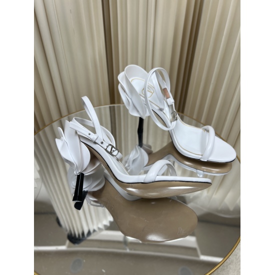 20240414 Factory Price 320Valentin | Valentin 24S New Rose Heel High Heel Sandals ❤️ The temperament of a socialite is full of femininity ‼️ The upper is made of imported sheepskin, and the inner lining is made of mixed sheepskin. The Italian imported cow
