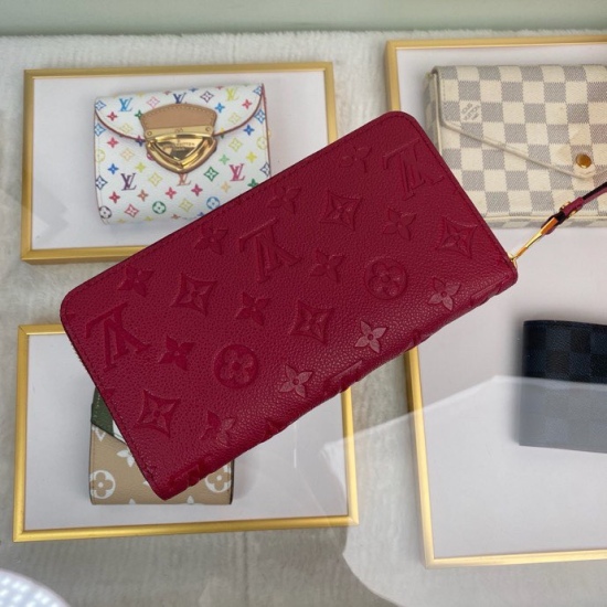 20230908 Louis Vuitton] Top of the line exclusive background M63691 Purple Red Size: 19.5X10 Classic wallet updated! Add four credit card slots and a colorful lining, cut from leather, for a more versatile wallet.