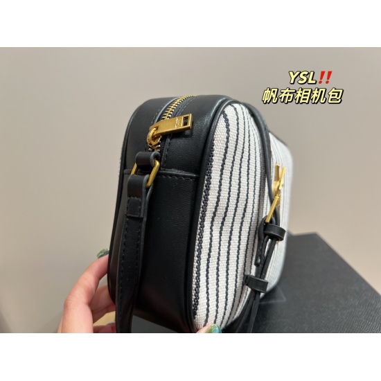 2023.10.18 P180 box matching ⚠️ Size 23.16 Saint Laurent Canvas Camera Bag Cool and low-key luxury cool and cute extreme beauty is you