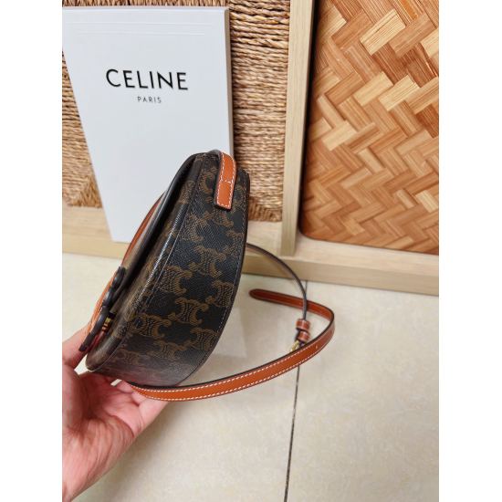 20240315 p760 22s Autumn and Winter New Product Launch | CELINE BESACE TRIOMPHE Smooth Cow Leather Handbag New Design Moon Bag Half Moon Bag Shape Super Cute, Lightweight and Versatile, Can also fit into Phone Shoulder Strap Adjustable as Underarm Bag or 