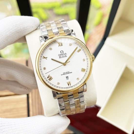 20240408 White shell 440, Gold shell 460, Steel strip+20. 【 Newly Upgraded Classic Versatile 】 Omega Omega Men's Watch Fully Automatic Mechanical Movement Mineral Reinforced Glass 316L Precision Steel Case Precision Steel Band Fashionable Style Business C