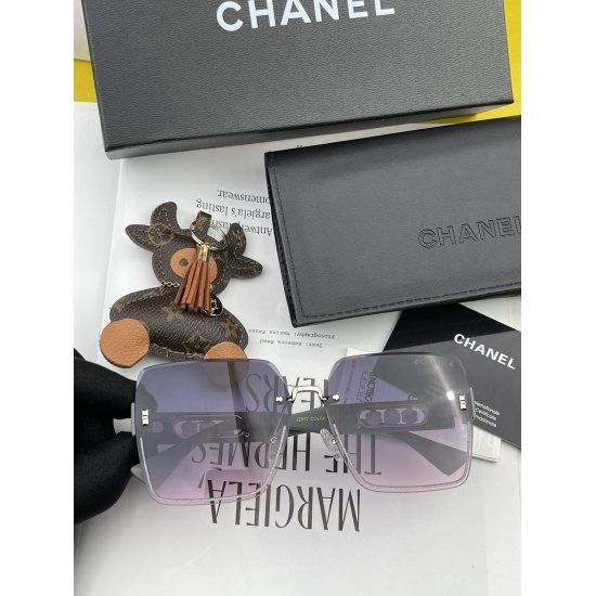 220240401 P85 [Chanel] 2024 Spring New Trendy Popular Fashionable Box Sunglasses High Quality Wearing Comfort Net Popular Sunglasses Women's HD Thick Sunglasses: High Quality TR Frame Model: CH1291