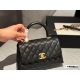 255 box size: 23 * 13cm Xiaoxiangjia Coco Handle handbag with grain leather material, original hardware!!