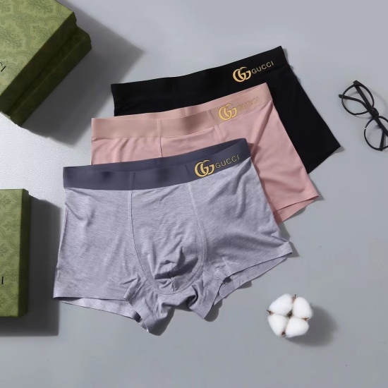 2024.01.22 GUCCI Boutique Box Men's Underwear! Foreign trade foreign orders, high quality, scientific matching of 90% modal recycled fiber+10% spandex, smooth, breathable and comfortable with modal seamless cutting technology! Stylish! Not tight at all, d