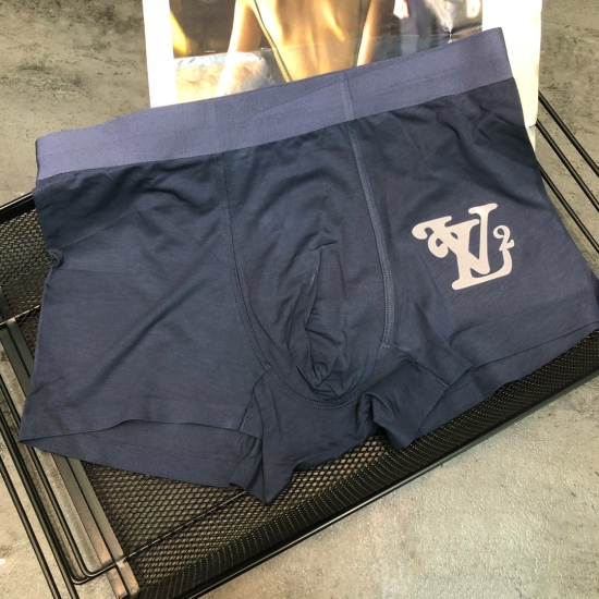 2024.01.22 New LOUIS VUITTON LV Louis Vuitton Original Quality, Boutique Boxed Men's Underwear! Foreign trade foreign orders, high-quality, ice silk seamless cutting technology with scientific matching of 86% nylon+14% spandex silk, smooth, breathable and