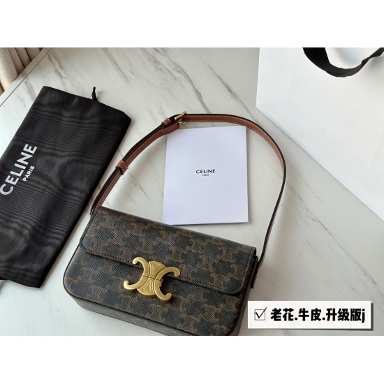 March 30, 2023 215 box (upgraded version J) size: 20 * 11cm Celine Super Beautiful Underarm Bag Triumphal Arch ⚠️ Upgraded version re shipping retro sexy versatile bag not to be missed!! ⚠️ Cowhide leather