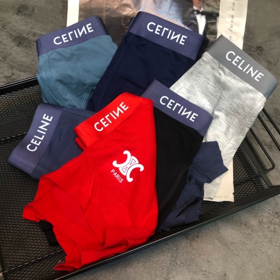 2024.01.22 New CELINE Classic Fashion Men's Underwear! Foreign trade foreign orders, original quality, seamless cutting technology, scientific matching of 91% modal+9% spandex, silky, breathable and comfortable! Stylish! Not tight at all, designed accordi