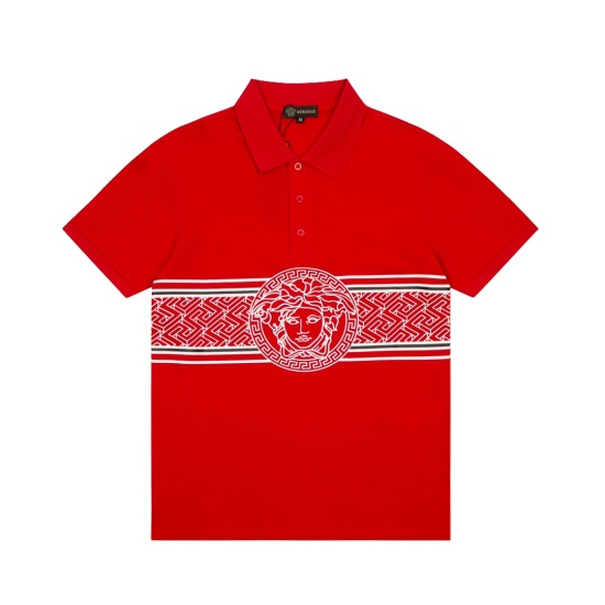 2023.07.18 Vers Versace, 23ss spring and summer business leisure recommendation, new men's short sleeve lapel T-shirt PoLo shirt, classic color contrast logo meticulously interprets the brand's classic, can be bottomed out, practical ace product! Absolute