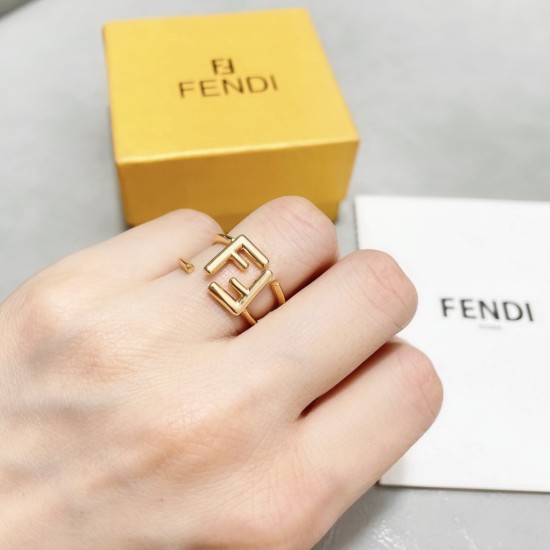 20240411 BAOPINZHIXIAOF Fendi Ring, available in two colors of platinum and gold, with a single piece of 10