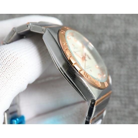 20240408 White Shell 170 Gold Medals 175 Men's Omega- ‼️ Constellation Classic Series Quartz Watch Constellation Quartz Series Watch - delicate touch, beautiful details! 【 Case 】: exquisitely replicated 1:1, with a 40mm scratch resistant crystal mirror su