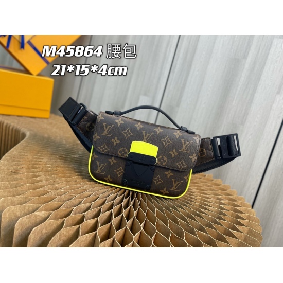 20231125 Internal Price P520 Top Original Order [Exclusive Background] ✨ Model number: M45864 Size: 21x15x4CM This new S Lock Sling handbag is equipped with a magnetic buckle inspired by Louis Vuitton's traditional hard box lock, ensuring the safety of pe