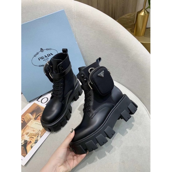 2024.01.05 310 2023 Hot Prada (PRADA) Upper: Imported top layer matte open edge vermilion+waterproof nylon fabric surface, high gloss top layer cow lacquer leather+silk top layer sheepskin lining+upper all oil edge technology can be compared to the origin