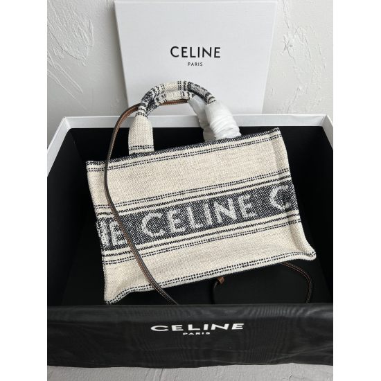 20240315 P770 CELIN-E 23s Summer | CABAS THAIS Small Triumphal Arch Printed Fabric Cow Leather Handbag Small Tote New | New Color Matching Super Beautiful~Triumphal Arch Printed Fabric echoes Cow Leather Triumphal Arch, creating a fresh texture in spring 