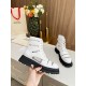 20240403 Alexander McQueen McQueen's latest celebrity style cool boots, original 1:1 development, original open film TPU+EVA combination outsole, fabric edge beaded cowhide, sheepskin lining, black and white color options, sizes 35-40, factory price 295
