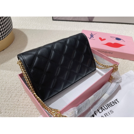 2023.10.18 p195 Gift Box Saint Laurent/YSL Quilted BECKY Calfskin Material with Soft and Comfortable Hand Feel, True Practicality and Beauty Coexist, Size 22.5 14.5