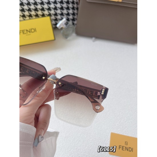 20240330 Brand: FenD (with or without logo light version) Model: 6115 # Description: Women's sunglasses: high-definition nylon lenses, fashionable face repair brand, fashionable style, recommended for live streaming