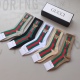 2024.01.22 Comes with packaging (one box of 5 pairs) Gucci Gucci's new ribbed bee long socks, made of pure cotton fabric, a must-have for trendsetters, a popular Gucci style, classic embroidered double G mid length socks with cuffs, personalized and fashi