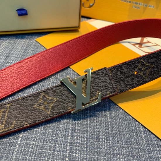 August 24, 2023 Litchi patterned LV 3.0 women's double-sided belt precision steel hardware