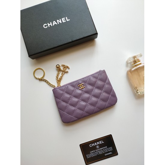 20230908 CHANEL New Pendant Zero Wallet Model A50168 Top grade leather hardware with diamond pattern. The details are so beautiful that the entire package is complete! Size: 14-10-1cm