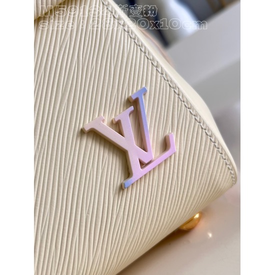 20231125 P1170 [Exclusive Real Shot M59134 Gradient Pink/Small] The Cluny BB handbag features innovative diagonal lines on Epi leather, paired with a smooth resin LV logo and bright lining. Removable double-sided shoulder straps release a contemporary vib