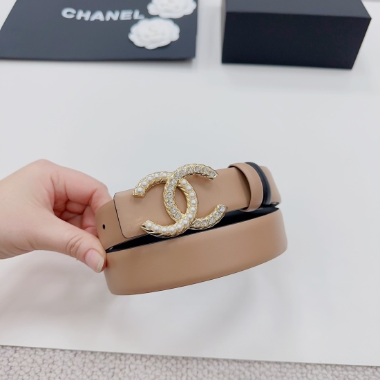 2023.12.14 3.0cm Chanel official website new model, double-sided original calf leather, length 75.80.85.90.95.100 euros, metal hardware original mold customization