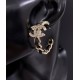 20240413 p65 ch * nel's latest black leather cc ear hook is made of consistent ZP brass material