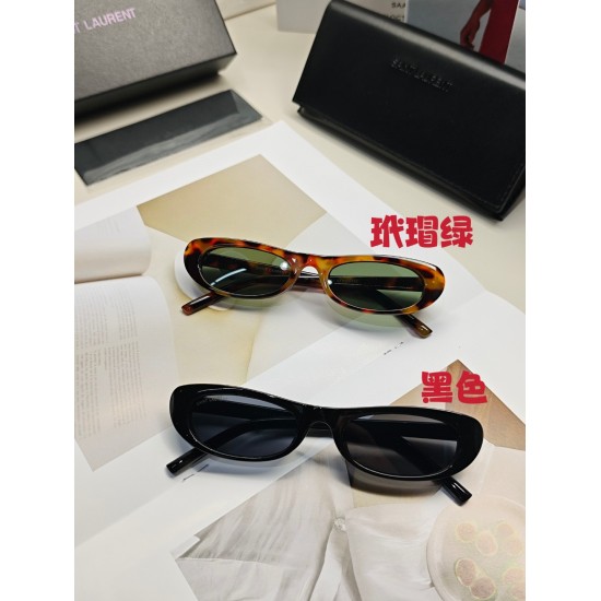 20240413 P85 YSL Saint Laurent Retro Small Frame Oval Sunglasses Men's Simple and Fashionable European and American Ins Sunglasses Fashion Narrow Frame Face Small Glasses Women