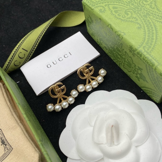 20240411 BAOPINZHIXIAO Gucci GUCCI Double G Pearl Diamonds Vintage Earrings 21