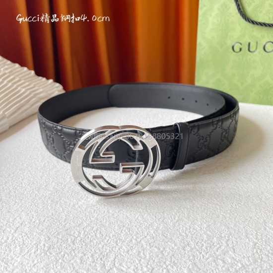 On August 7th, 2023, Gucci's classic face is imported with original factory embossing and a high-quality steel buckle with a width of 4.0 Cm. It is a classic and timeless style, fashionable and versatile