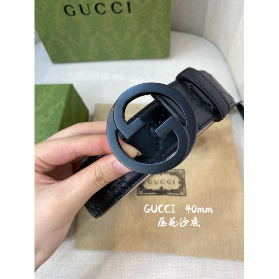 On December 14, 2023, Gucci Gucci's official website features classic authentic specifications of 4.0cm, with original quality ✨ Head layer calf leather embossed inlet head layer bottom