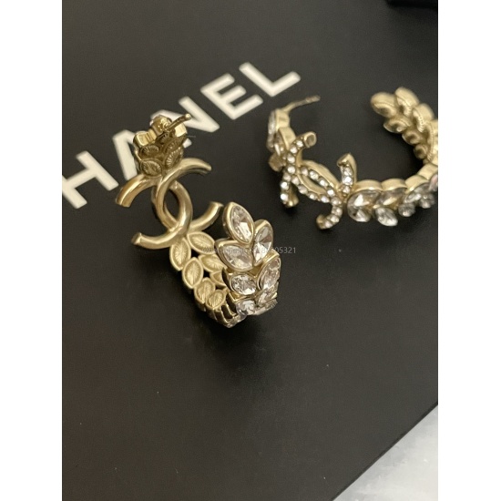 2023.07.23 ch * nel's latest wheat ear earrings and earrings are made of consistent Z brass material